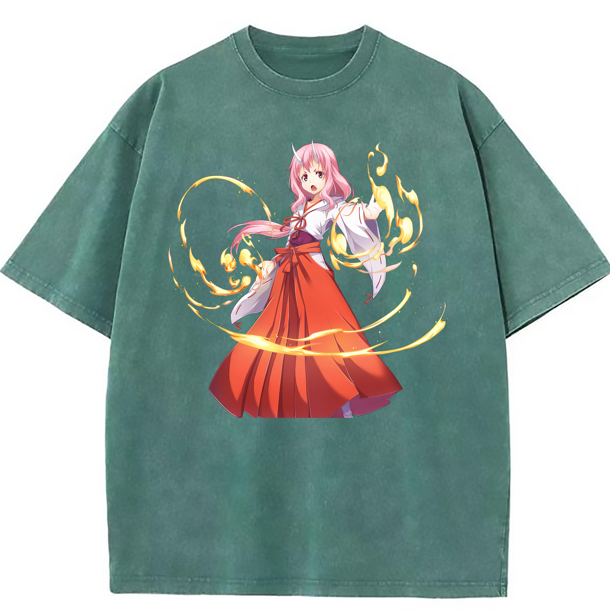 （画像用） 転スラ Regarding Reincarnated to Slime 綿100% ヴィンテージ風 半袖Tシャツ（フロントプリント）